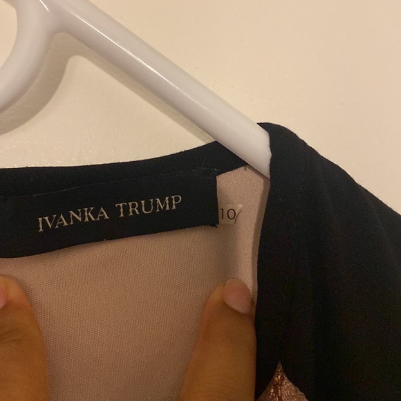 IVANKA TRUMP blush pink and black knee length dress - Picture 3 of 3